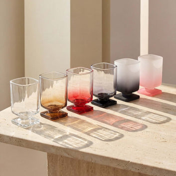 Sculpted Pedestal Glass - set of two