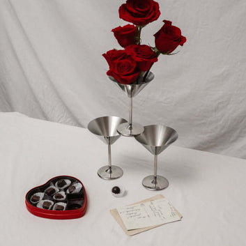 Stainless Steel Martini Glass - set of two