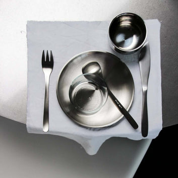 Set of Six Stainless Steel Plate