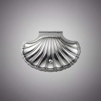 Vintage Shell-Shaped Silver Trinket Case